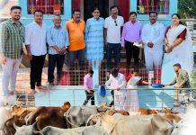 नवरात्र उत्सवात गोमातांच्या सेवेसाठी संजय खाडे यांनी दिले एकावन हजार.