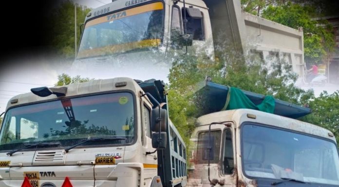 रेती तस्कर कोण, तीन रेती हायवा जप्त.