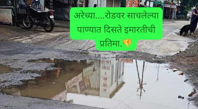 अरेच्या घोंसा रोडवरच तलाव, नागरिक बेहाल…