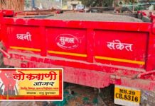 अवैध वाळू वाहून नेणारा ट्रॅक्टर पोलिसांनी केला जप्त.