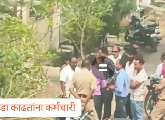 प्रगतीनगर लगतच्या मोकळ्या जागेतील प्रभु रामचंद्र यांची प्रतीमा असलेल्या झेंडा काढण्यावरून रोष…