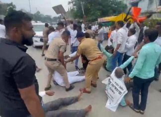 वणीत शिवसेनेचा राडा, मंत्र्याचा अडविला ताफा.