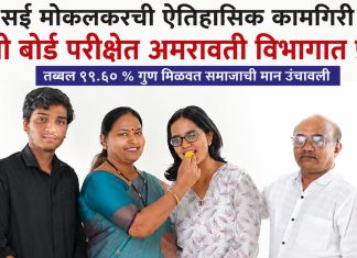 सई मोकलकरची ऐतिहासिक कामगिरी; अमरावती बोर्डातून ९९.६०% गुणांसह प्रथम