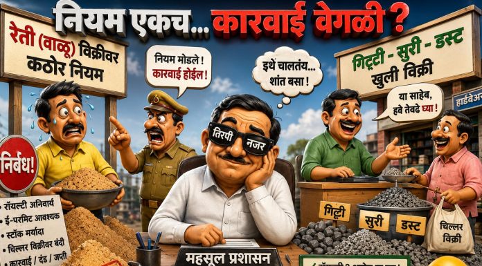 रेतीवर करडी नजर… गिट्टी-चुरीवर तिरपी नजर?”